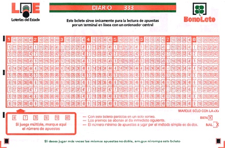 Bonoloto Diario Boleto Bonoloto Diario Boleto